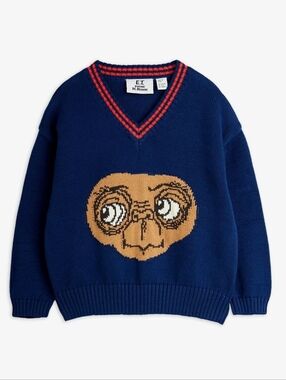 Mini Rodini E.T. Intarsia V-Neck Sweater